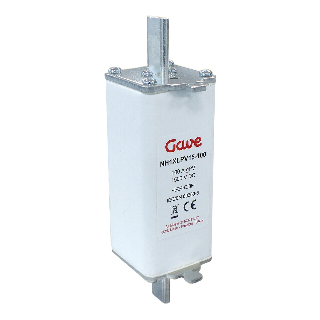 FUSIBLE NH 1500VDC TAMAÑO 1XL  -100A CURVA GPV GAVE