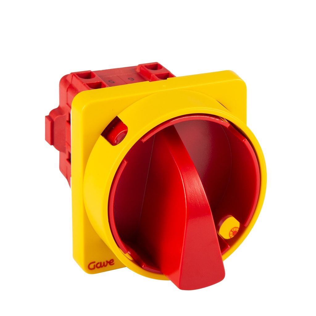 INTERRUPTOR GAVE 3P 12A.D0 BLOQUEO CANDADO ROJO/AMARILLOTRATAMIENTO ANTIMICROBIANO