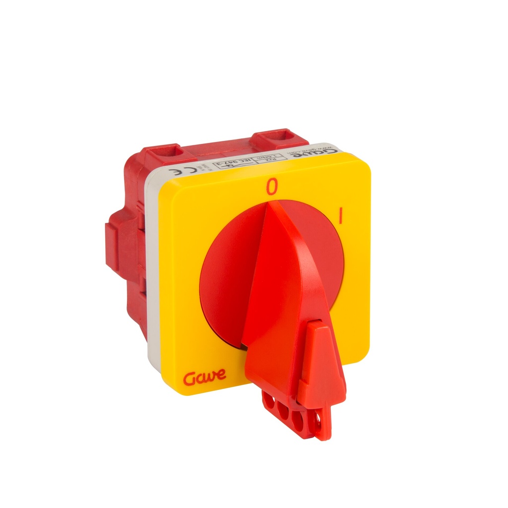 INTERRUPTOR GAVE 2P 25A.D0 ENCLAVABLE CANDADO ROJO/AMARILLO