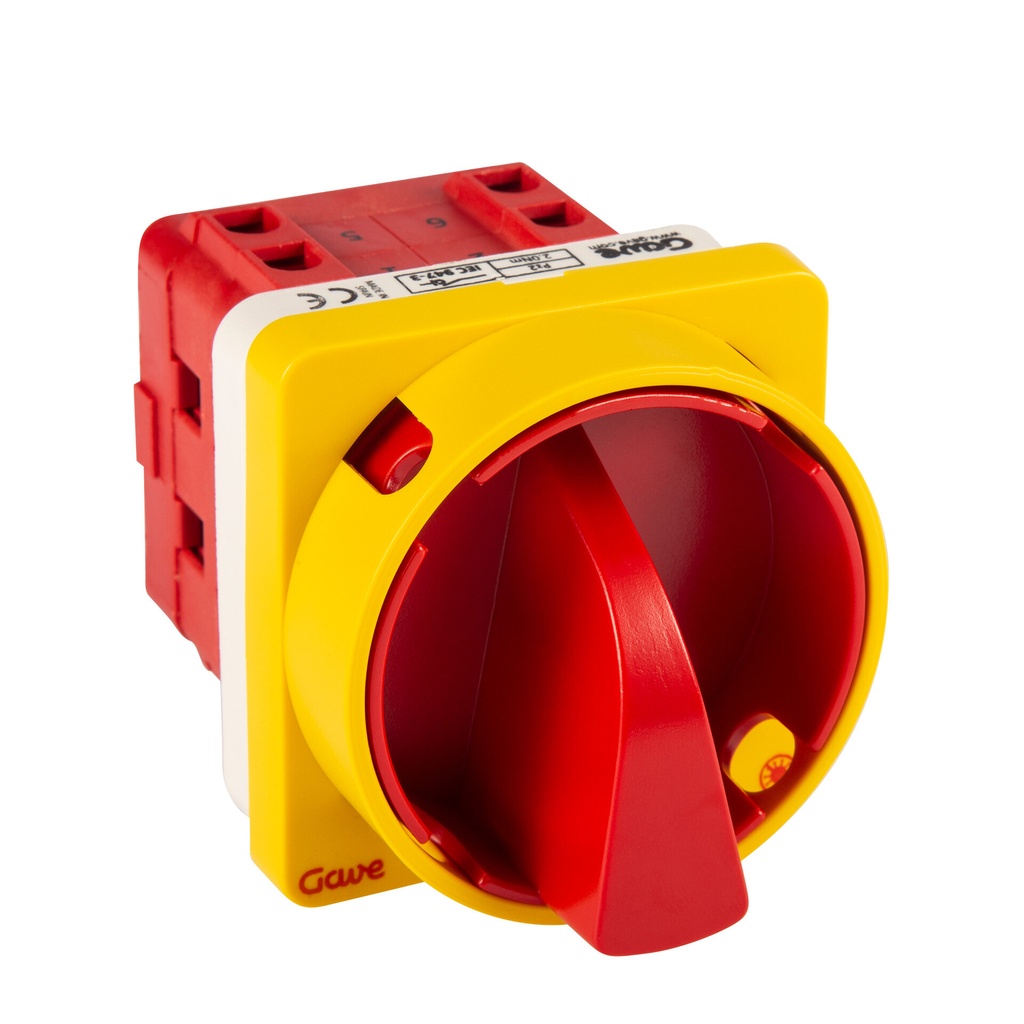 INTERRUPTOR GAVE 4P 32A.D1 BLOQUEO CANDADO ROJO/AMARILLOTRATAMIENTO ANTIMICROBIANO
