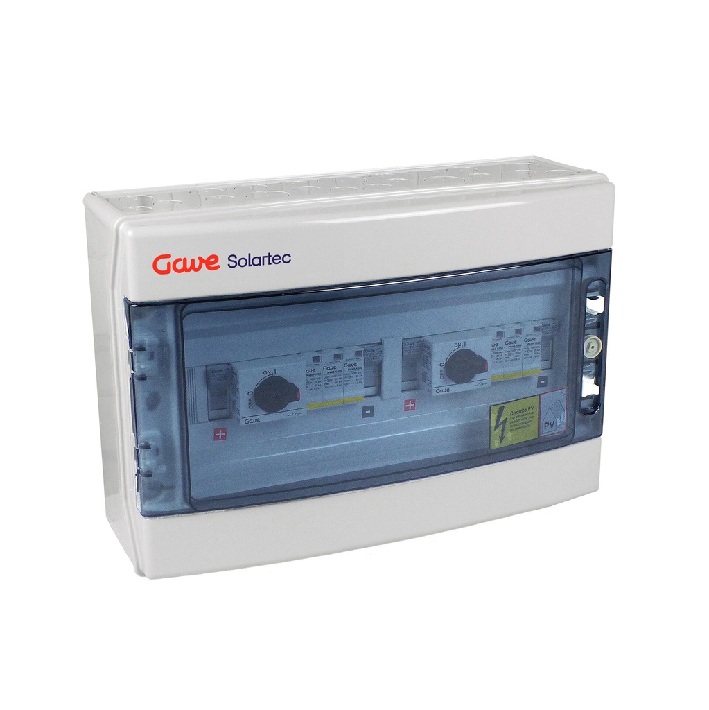 [STM11025P20] CAJA MODULAR GAVE CONEXION PV 1 STRING  FUSIBLE  20A + SECCIONADOR 25A + PROTECTOR SOBRETENSION II