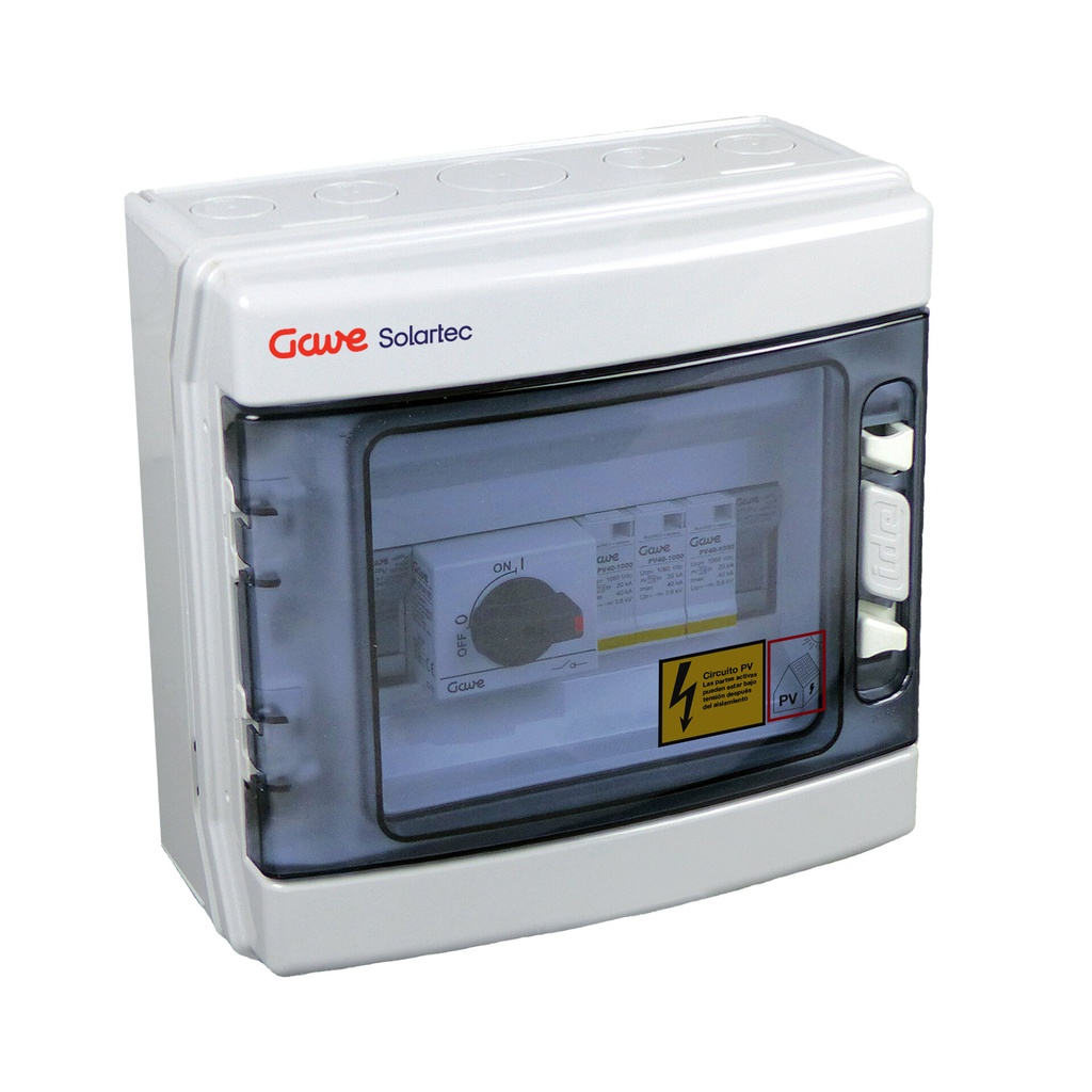 [STM11025D15] CAJA MODULAR GAVE CONEXION PV 1 STRING FUSIBLE 15A + PROTECTOR SOBRETENSION I+II