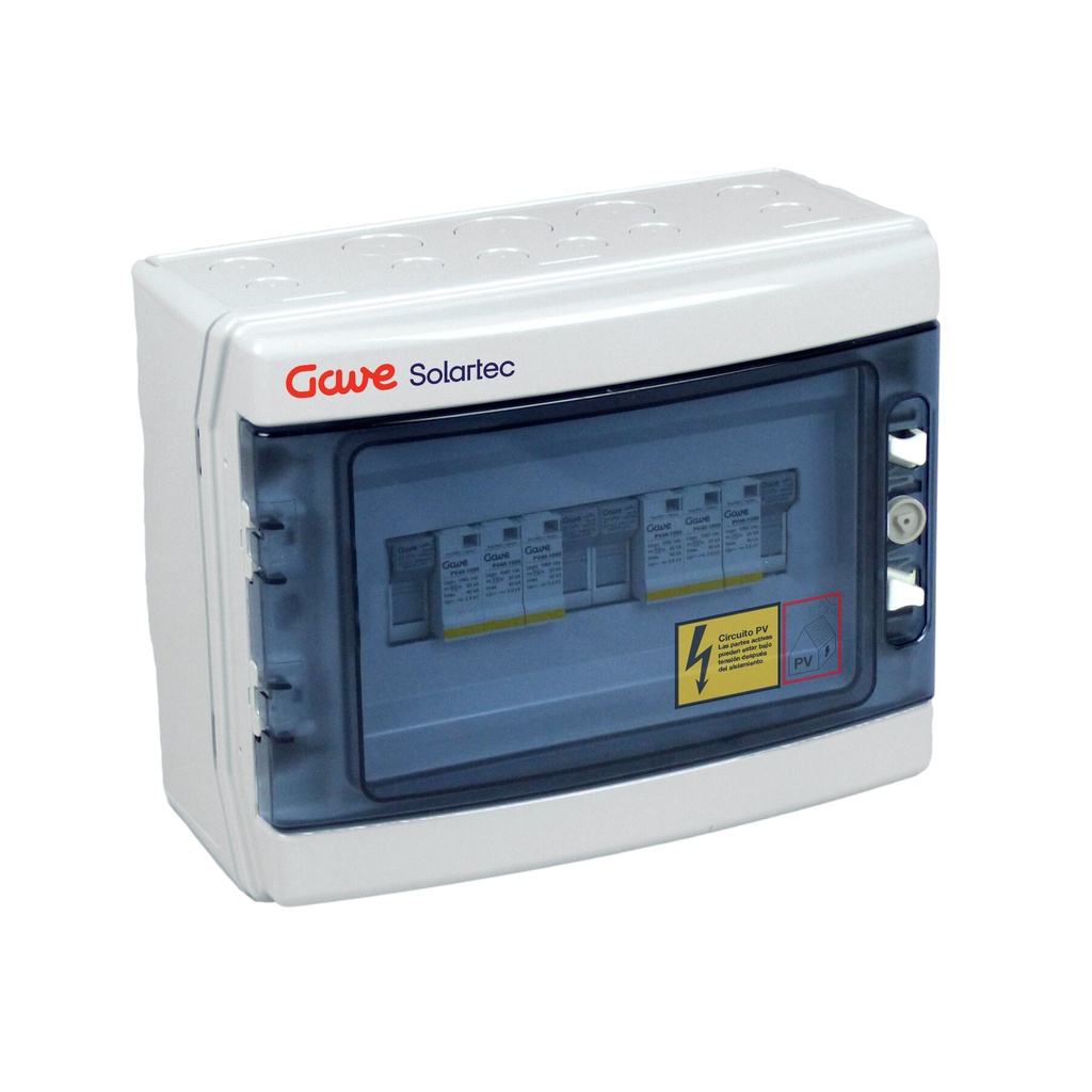 CAJA MODULAR GAVE CONEXIÓN 2MPPT 1STR. FUS 15A - SIN SECCIONADOR + PROTECTOR SOBRETENSION II