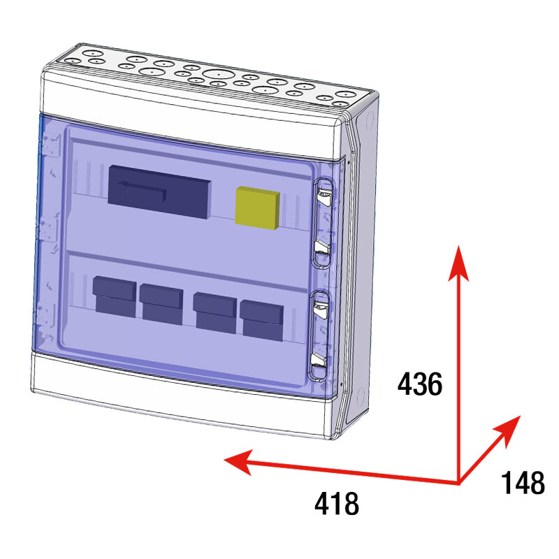 CAJA MODULAR GAVE CONEXION PV 6 STR. FUS. 12A + PROT.SOBRETENSION II