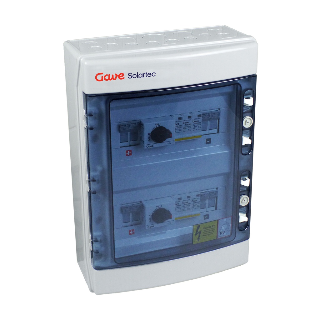 [STM21040P12/2] CAJA MODULAR GAVE CONEXIÓN PV 2MPPT - 2STR.FUS 12A + PROTECTOR SOBRETENSION II