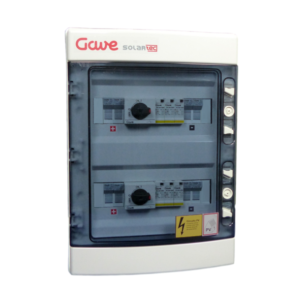 CAJA DE PROTECCIÓN CC GAVE 2STR 1000V 25A FUS15A 2MPPT SALIDAS INDIVIDUALES