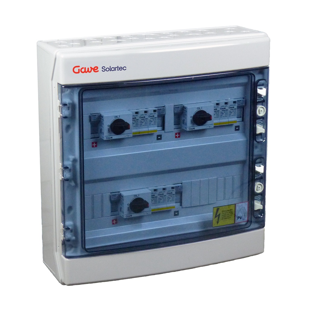 [STM11025P15/3] CAJA MODULAR GAVE CONEXIÓN PV - 1STRINGS 1000V 25A FUS15A 3MPPT SALIDAS INDIVIDUALES