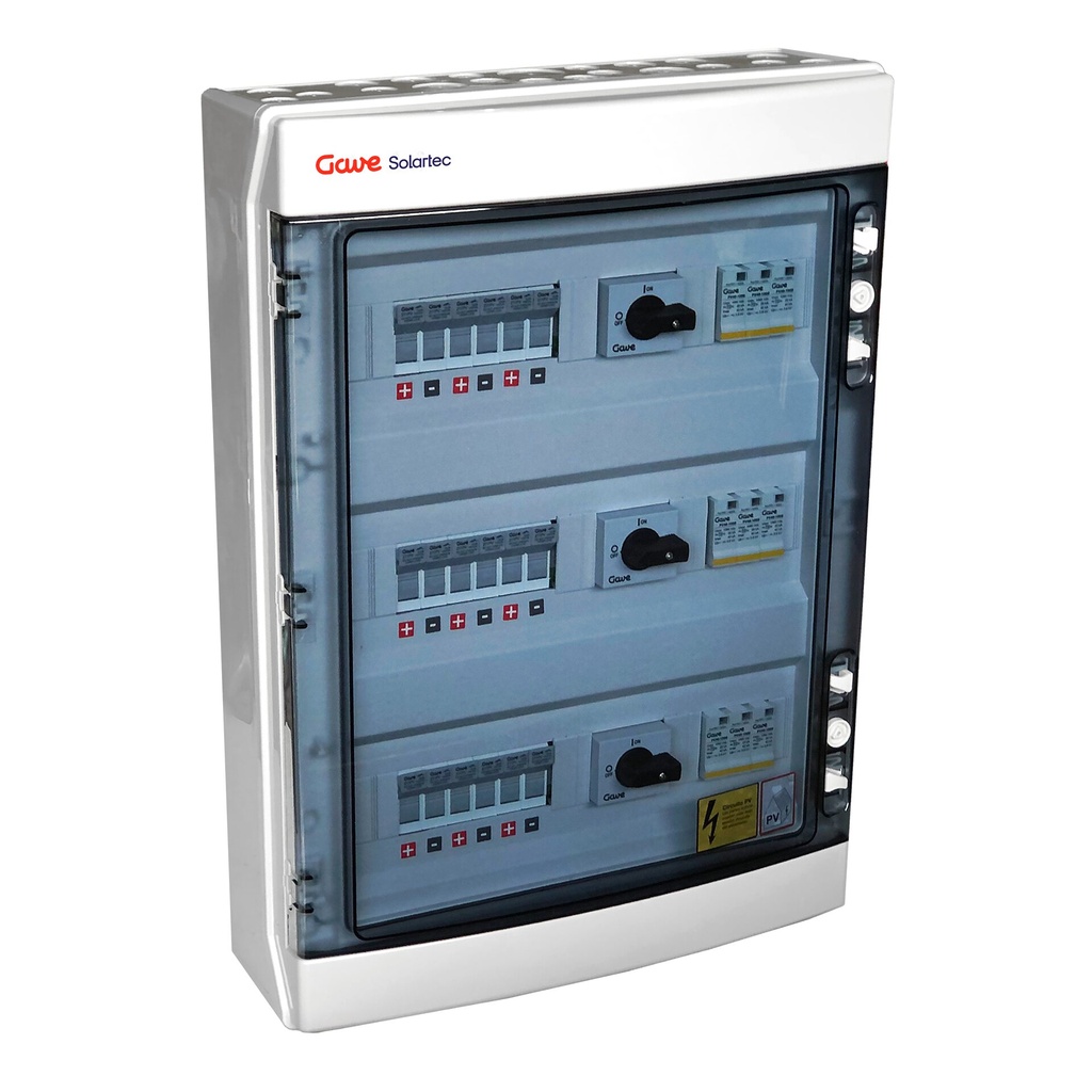 CAJA MODULAR GAVE CONEXIÓN PV - 3STRINGS 1000V FUS 15A 3MPPT SALIDAS INDIVIDUALES