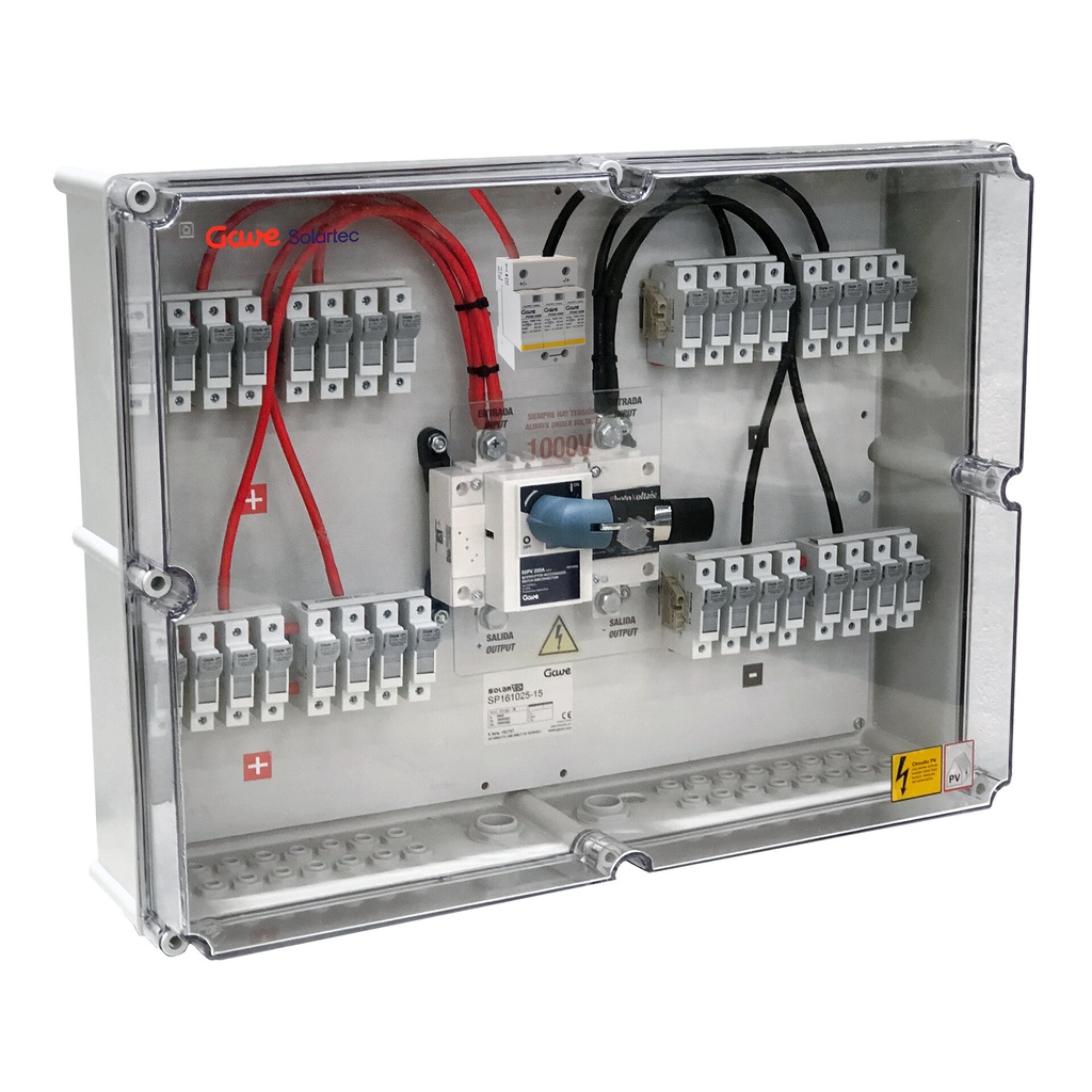 [SP131025P15] CAJA CONEXIÓN PV 13 STRINGS - FUS 15A -SECCIONADOR 250 + PROTECTOR SOBRETENSIONES GAVE